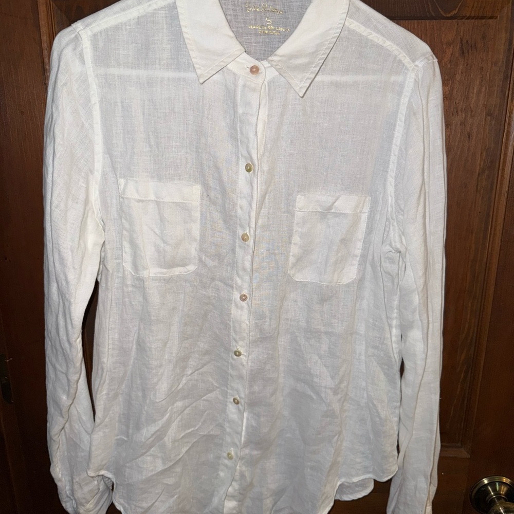 Lilly Pulitzer white linen Shirt
